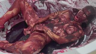 Fucking with a Dildo Completely in Slime! I Cum a Lot!