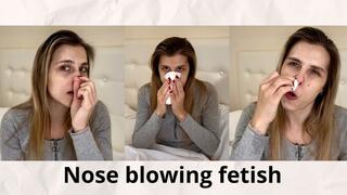 Nose blowing fetish - snot.