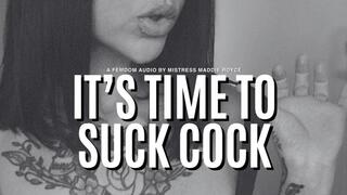 It's Time to Suck Cock - Encouraged Bisexual & Gay Cocksucking Femdom Training Audio