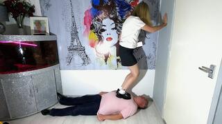 Schoolgirl Danielle Steps On Her Slave (4K)