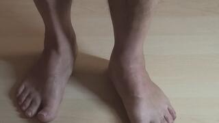 I am showing you my bare feet with my video record on the floor.