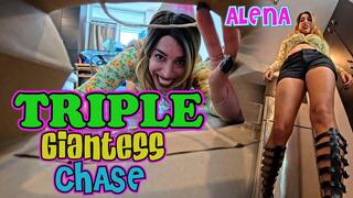 Alena Love Tripple Giantss Chase SFX, Ground Shaking, Extended Vore[HD]