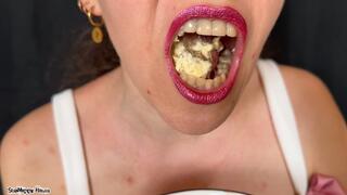 Soft Chewing Food Eating with Red Lipstick ASMR