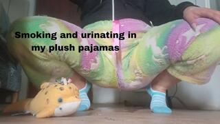 Smoking and urinating in my plush pajamas