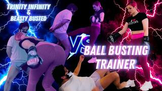 Ballbusting Trainer with Trinity Infinity and Beasty Busted- CBT COCK AND BALL TORMENT BALL BUSTING BALL KICKING BALL PUNCHING BOXING GLOVES LEGGINGS GYM TRAINER FANTASY GYM SHOES FEMDOM FEMALE DOMINANTION FEMALE SUPREMACY FITNESS FETISH CFNM