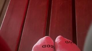 Sauna Stink Session: Sweaty Gym Shoes to Bare Ebony Goddess Soles (No sound)