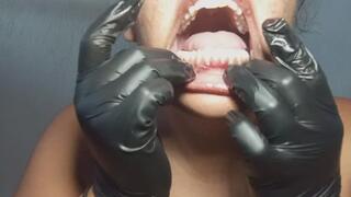 Latex Gloves Mouth Play