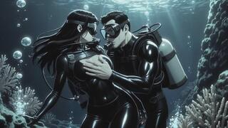 Narrow Reef Crevice Scuba Sex | Tight Wetsuit & Shared Breath Passion