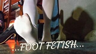 white stockings feet fetish