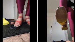 Cock Crush with Shoe Changes + Intense Glans Focus, Big Cumshot and Final Stomp II Post Orgasm (Horizontal + Vertical Video)