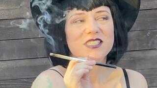 Diva Patio Smoke in 4k Eager Mistress Smoking Longing for Human Ashtray