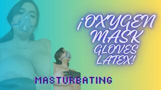 masturbation with latex gloves and mask