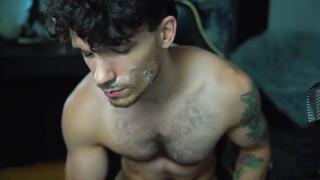Massive Self Facial Cumshot with An Oiled Up Thick Juicy Cock