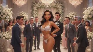 Cuckold Husband Lets All Guests Touch His Bride on All Fours at Wedding Reception AI generated