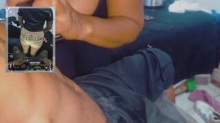 BODY SHAVING DILDO AND DOGGY STYLE BACKSHOT