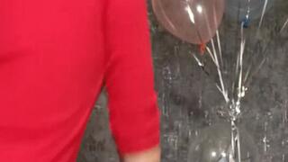looner mastrubate with dildo and poping hellium balloons
