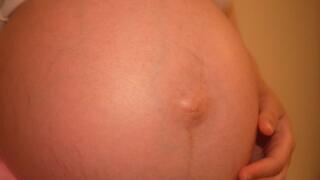 Indian girl plays with her big pregnant belly belly button play and big tits play pov