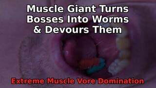 Muscle Giant Turns Bosses Into Worms & Devours Them - Extreme Muscle Vore Domination