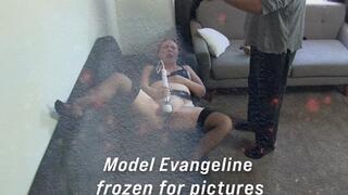Model Evangelines Frozen for Pictures