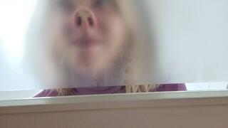 My pig nose on window