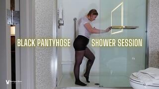 Black Pantyhose Shower Session