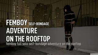 Femboy Self-bondage Full-body: Adventure on the Rooftop