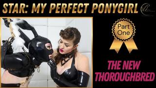 (720P) STAR MY PERFECT PONYGIRL PART 1 of 4 -The New Thoroughbred - Sensual PONY PLAY, BONDAGE & STRAPON TRAINING. Vivienne l'Amour welcomes her new pony girl to the stable by christening her with a new name and breaking her in with ANAL TRAINING