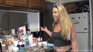Madison Martin Spanks Iris in the Kitchen