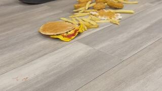 Vintage new rock boots crush fast food for slave