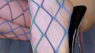Do my red nails and fishnet stockings, clear high heels seduce you ?