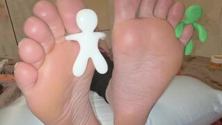 Foot fetish, Foot masage, foot sensitive tickling, man's feet fetish with Miss GospodaricaEmma and Her Alpha man Wolfy01