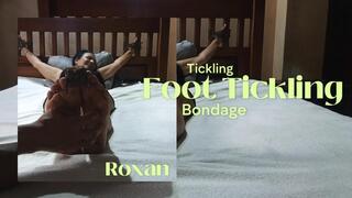 Tied to the bed, she receives a lot of tickling on her feet (3)
