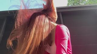 Long hair slow motion outdoor
