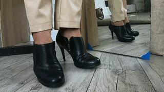 Leather boots tapping