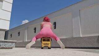 Booty Bounce Overload – Riding My Mercedes Toy Dump Truck In Leggings.