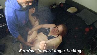 Barefoot forward Finger fucking 2
