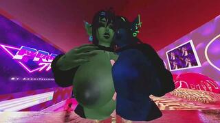 POV: Thick Twin Goblins With Huge Breasts Give You An Amazing Tittyfuck With Their Chubby Bellies Rubbing Against Your Cock