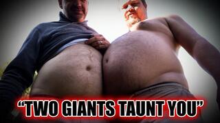 Two Giant Bellies Taunt Pathetic Tiny You - Verbal Humiliation & Direct Fart in Your Face