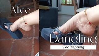 Dangling flip flops and pronounced arches peeking out (2)