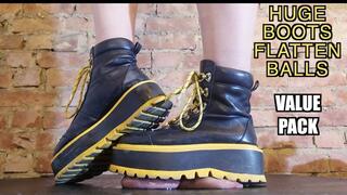 Cum Stomped from Broken Cock & Balls under Huge Rave Boots **VALUE PACK - all versions in 1 video** Mistress Dolores ballbusting CBT shoejob bootjob boot domination femdom trample stomping testicle trampling hard heavy extreme cumshot POV