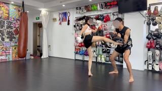 Female mixed fight, martial arts, wrestling, and Brazilian Jiu-Jitsu match, spectacular back throw #CL061