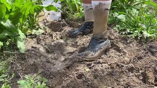 Messy Boots and White Socks! In Real Mud!