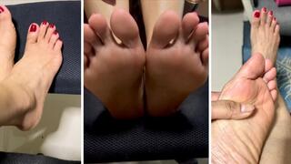 “Pumping Footrest Extension: Red Toes & Soft Soles”