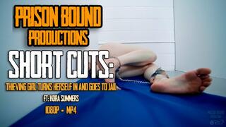 Short Cuts: Thieving Girl Turns Herself In And Goes To Jail Part 1 - Blonde Thief Self Surrenders To Police, Is Locked Up and Processed Through Jail Intake Procedure Then Locked Naked In Cell - 1080p - MP4