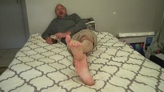 POV: Tom Lies on Bed & Shows His Big Feet for You to Worship