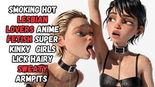 filthy bitch sexy lingerie hairy natural underarm pit models and lesbian lover manga anime fetish armpit obsessed girls lick sweaty muscled hair covered stinky armpits