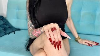 RED Long sharp nails, claws