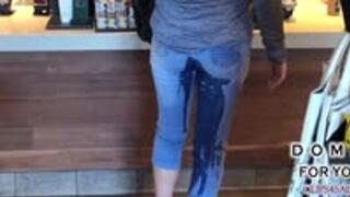 MILF Floods her Jeans at Starbucks - 720p