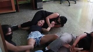 Unexpected tickles on the soles of Karla's feet