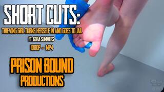 Short Cuts: Thieving Girl Turns Herself In And Goes To Jail Part 1 - Blonde Thief Self Surrenders To Police, Is Locked Up and Processed Through Jail Intake Procedure Then Locked Naked In Cell - 1080p - MOV